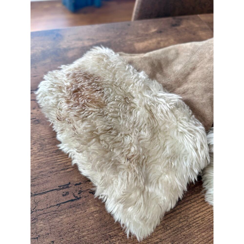 Women’s Small Vintage Y2K Tan Suede Leather Cropped Afghan Penny Lane Jacket - Picture 12 of 13